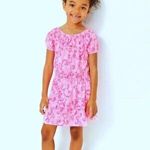 Lilly Pulitzer Wyndmoor Dress Girls Conch Shell Pink Size 6/7 years